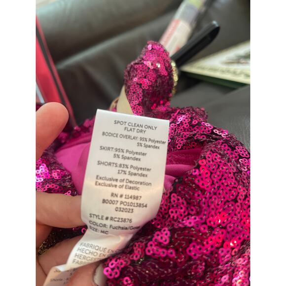 Youth custom made dance costume with matching clip in bow - Picture 7 of 7